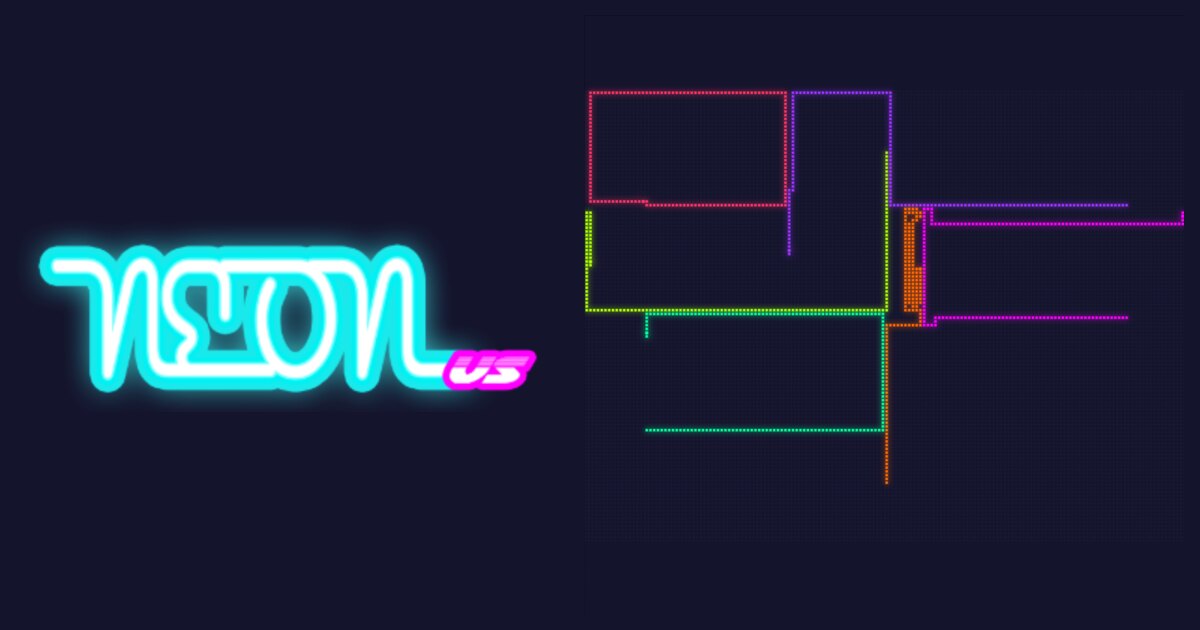 NeonVS glowing logo beside light-cycle trails boxing each other in